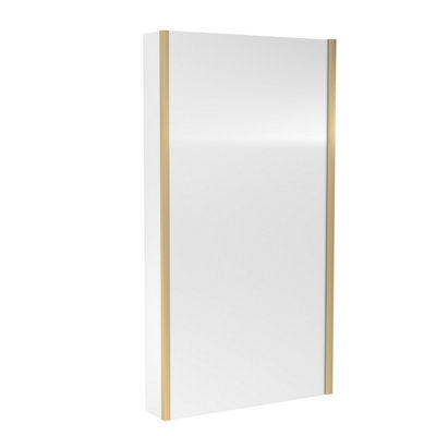 Square L Shape Shower Bath Bundle with Right Hand Tub, Fixed Screen & Return & Front Panel - 1700mm - Brushed Brass - Balterley