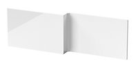 Square L Shape Shower Bath MDF Front Panel - 1700mm - Gloss White - Balterley