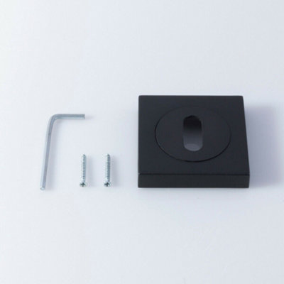 Square Lock Profile Escutcheon 51 x 51mm Concealed Fix Matt Black