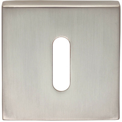 Square Lock Profile Escutcheon Concealed Fix 52 x 52mm Satin Chrome