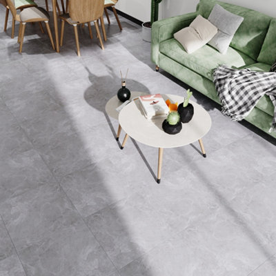 Square Marble Effect Vinyl Floor Tiles Self Adhesive Stone Effect Vinyl ...