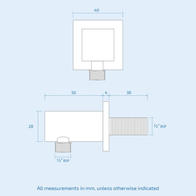Square Matt Black Wall Mounted Concealed Connector Shower Hose Outlet Elbow - 3