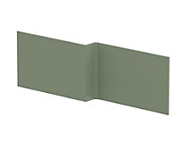 Square MDF Reversible L Shape Shower Bath Front Panel - 1700mm - Satin Green - Balterley