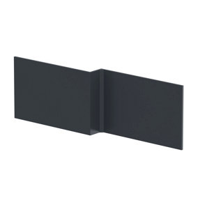 Square MDF Reversible L Shape Shower Bath Front Panel - 1700mm - Soft Black - Balterley