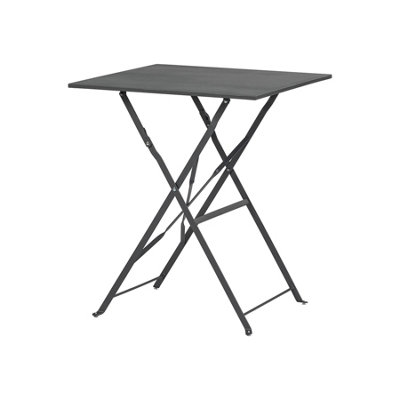 Square Metal Folding Patio Bistro Table - 60cm - Grey