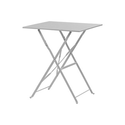 Square Metal Folding Patio Bistro Table - 60cm - White
