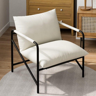 Square Metal Frame Modern Accent Chair