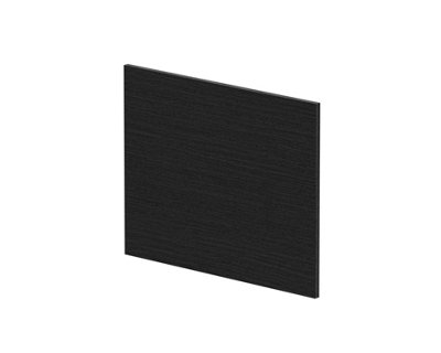 Square MFC Reversible Shower Bath End Panel - 700mm - Woodgrain Charcoal Black - Balterley