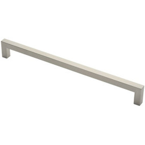 Square Mitred Door Pull Handle 469 x 19mm 450mm Fixing Centres Satin Steel