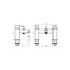 Square Over Head 3 Way Rigid Riser Shower Kit with Square Bath Shower Mixer