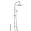 Square Over Head 3 Way Rigid Riser Shower Kit with Waterfall Bath Shower Mixer & Basin Tap Set