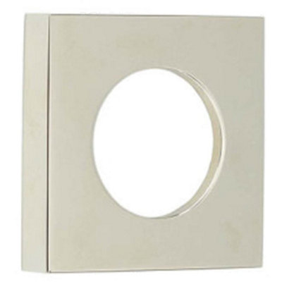 Square Plain Outer Rose in Polished Nickel Finish for Modern Doors - Door Handle