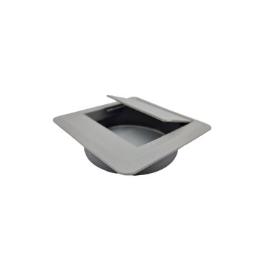 Square Plastic Grommet For Desk 60mm Grey