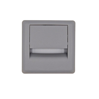 Square Plastic Grommet For Desk 80mm Dark Grey