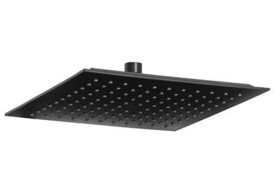 Square Rainfall Black ABS Movable Head Replacement Part for Shower Column