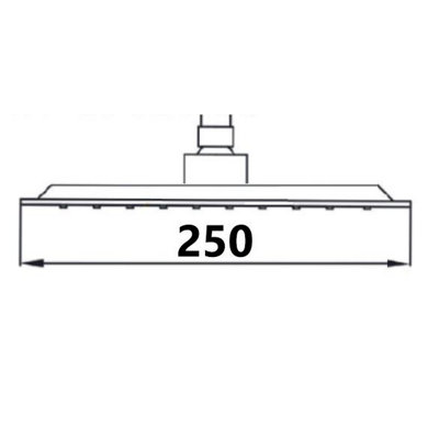 Square Rainfall Black ABS Movable Head Replacement Part for Shower Column