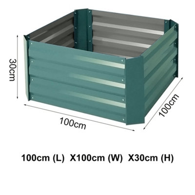 Square Raised Garden Bed Outdoor Planter Plant Box 100 cm W x 100 cm D ...