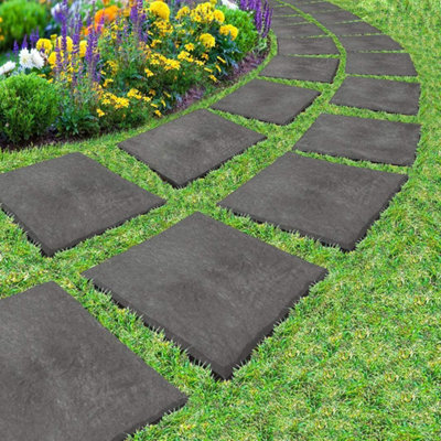 Square Recycled Rubber Slate Stomp Stepping Stone - 3