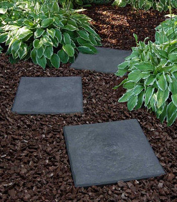 Square Recycled Rubber Slate Stomp Stepping Stone - 5