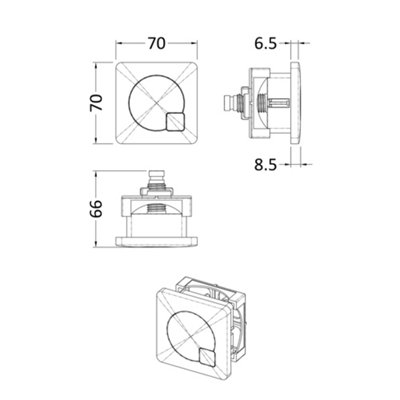 Square Rimless Back to Wall Toilet Pan with Soft Close Seat & Concealed Cistern Black Plate Button - 5