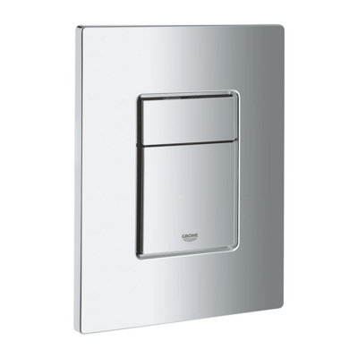 Square Rimless Wall Hung Toilet WC Pan with GROHE 1.13m Concealed Cistern Dual Flush  Frame - Chrome