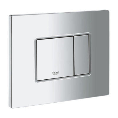 Square Rimless Wall Hung Toilet WC Pan with GROHE 1.13m Concealed Cistern Dual Flush  Frame - Chrome