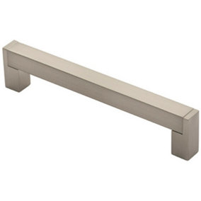 Square Section Bar Pull Handle 175 x 15mm 160mm Fixing Centres Satin Nickel
