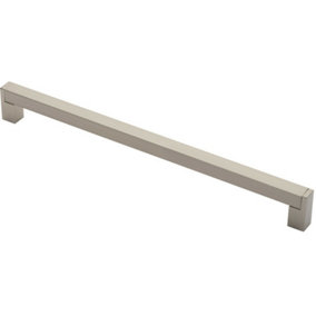 Square Section Bar Pull Handle 335 x 15mm 320mm Fixing Centres Satin Nickel