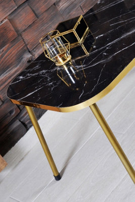 Square Set of 4 tables, Metal gold legs, gold PVC, Gold Bendir 3200