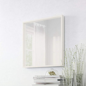 Square Shape Wall Mirror Frame White