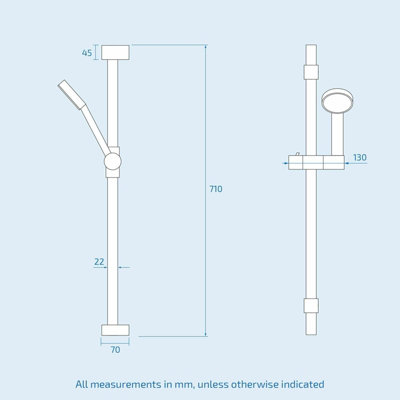 Square Shower Matte Black Handset and Hose with Slider Riser Rail Bracket - 5