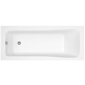 Square Single Ended Straight Shower Bath - 1400mm x 700mm (Taps, Panel and Waste Not Included)