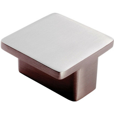 Square T Shape Cupboard Door Knob 38 x 38mm Satin Nickel Cabinet Handle