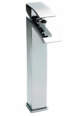 Square Tall Mono Basin Mixer Tap - Chrome