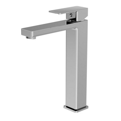 Square Tall Mono Basin Mixer Tap Chrome