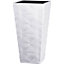 Square Tall Plant Pot Elegant Large Flower Indoor Outdoor Garden Planters Diva White Small