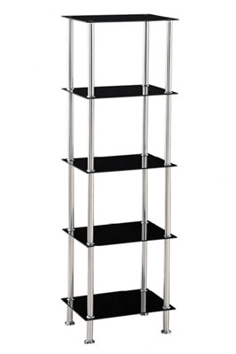 5 tier deals glass shelving unit