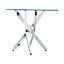 Square Tempered Glass Top Coffee Table End Bedside Table with Chrome Legs