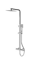 Square Thermostatic Shower Kit with Fixed Head & Adjustable Handset - Chrome - Balterley