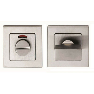 Square Thumbturn Lock and Release With Indicator Satin Stainless Steel