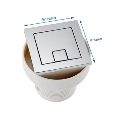 Square Toilet Cistern Push Button Dual Air Pneumatic Flush Chrome Bathroom - 3