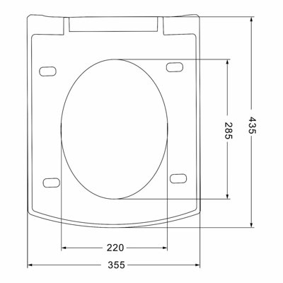 Square Toilet Seat Heavy Duty White Soft Close Quick Release