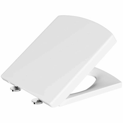 Square Toilet Seat Heavy Duty White Soft Close Quick Release