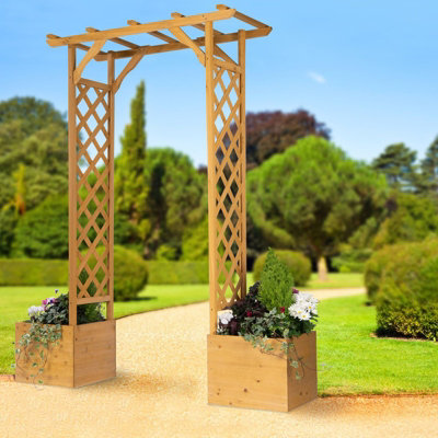 Square top Wooden Arch and Planter Frame