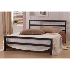 Square Tubular Black Metal Bed Frame - Small Double 4ft
