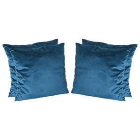 Square Velvet Cushions - 55cm x 55cm - Blue - Pack of 4