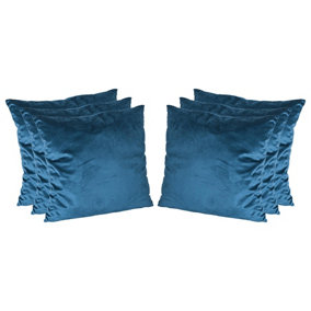 Square Velvet Cushions - 55cm x 55cm - Blue - Pack of 6