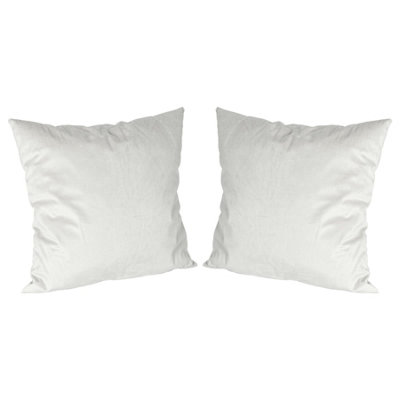 Square Velvet Cushions - 55cm x 55cm - Cream - Pack of 2