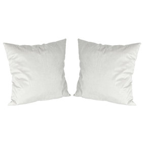 Square Velvet Cushions - 55cm x 55cm - Cream - Pack of 2