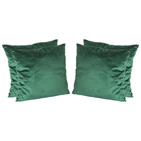 Square Velvet Cushions - 55cm x 55cm - Green - Pack of 4